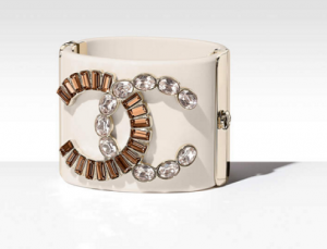 Metal and Strass Cuff Bracelet by Chanel